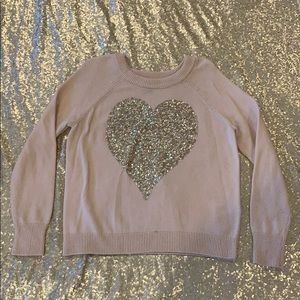 H&M Gold Sequin Heart Sweater